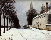 Alfred Sisley Snow on the Road,Louveciennes oil painting picture wholesale